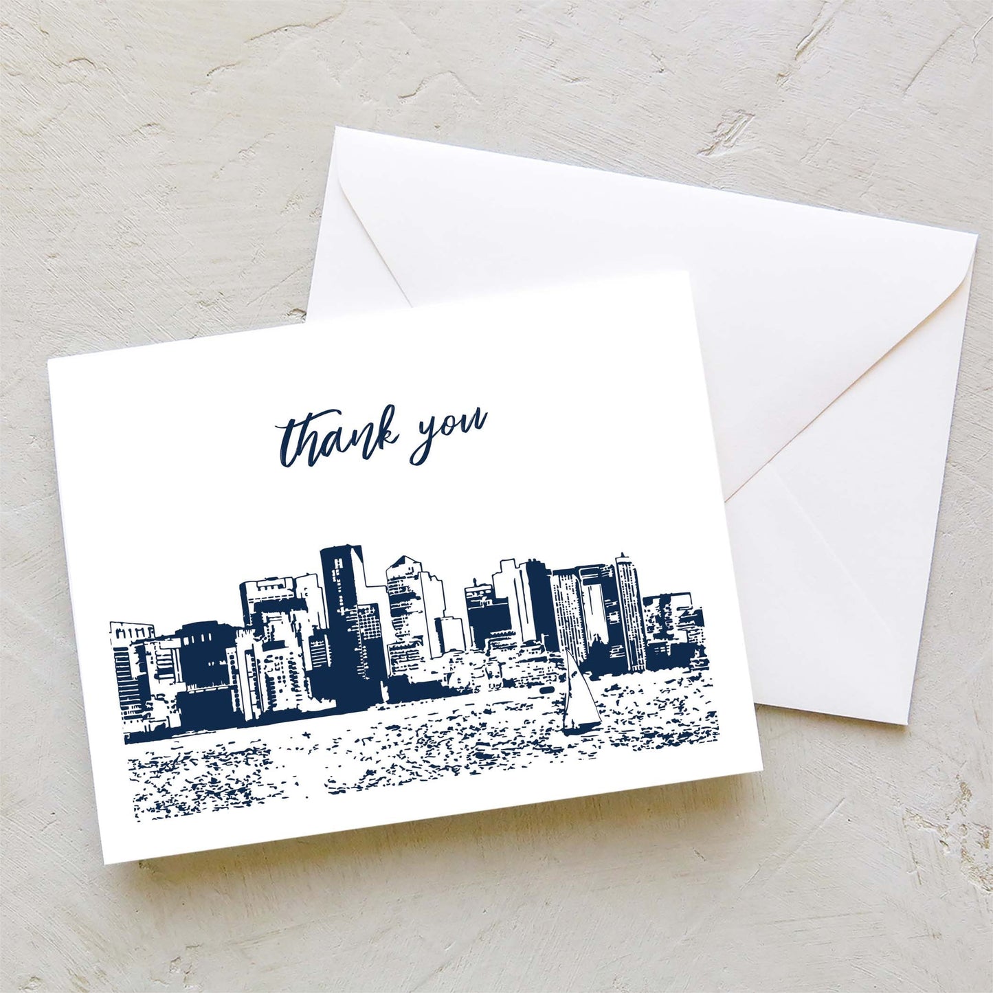 Boston Skyline Thank You Card Set (10 Cards)