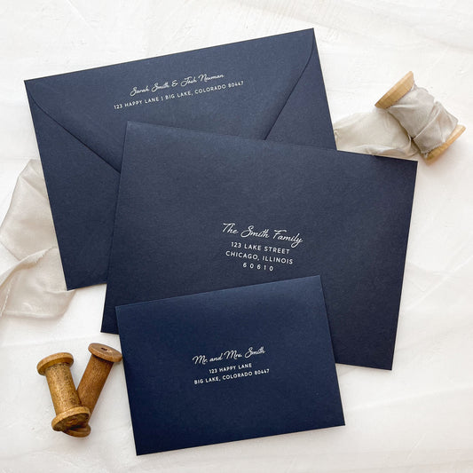 Address Printing - White Ink on Dark Envelopes