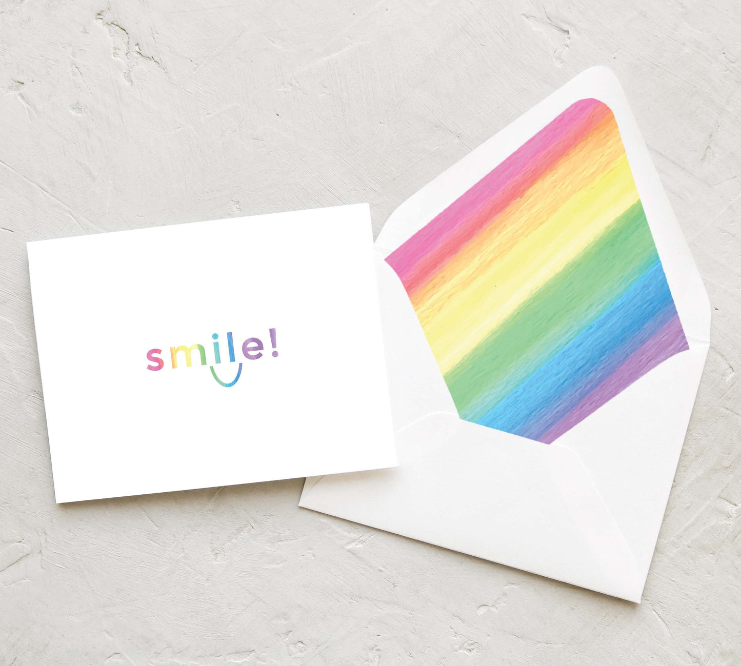 Smile Rainbow Card | Encouragement Note Card Set | Set of 10