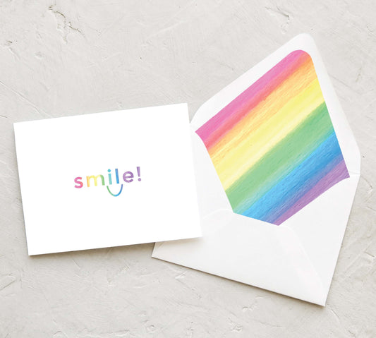 Smile Rainbow Card | Encouragement Note Card Set | Set of 10