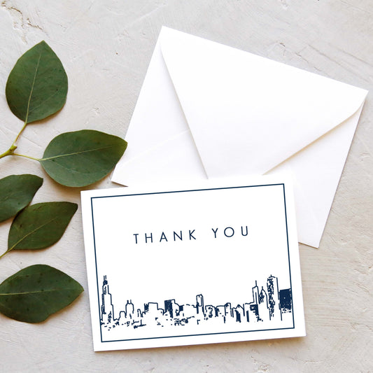Chicago Skyline Thank You Card Set (10 Cards)