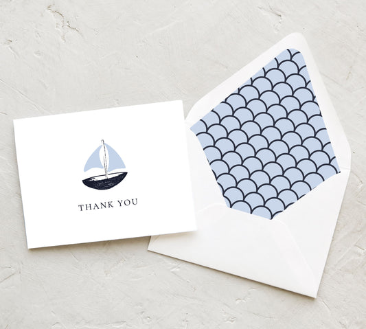 Sailboat Thank You Card Set (10 Cards)