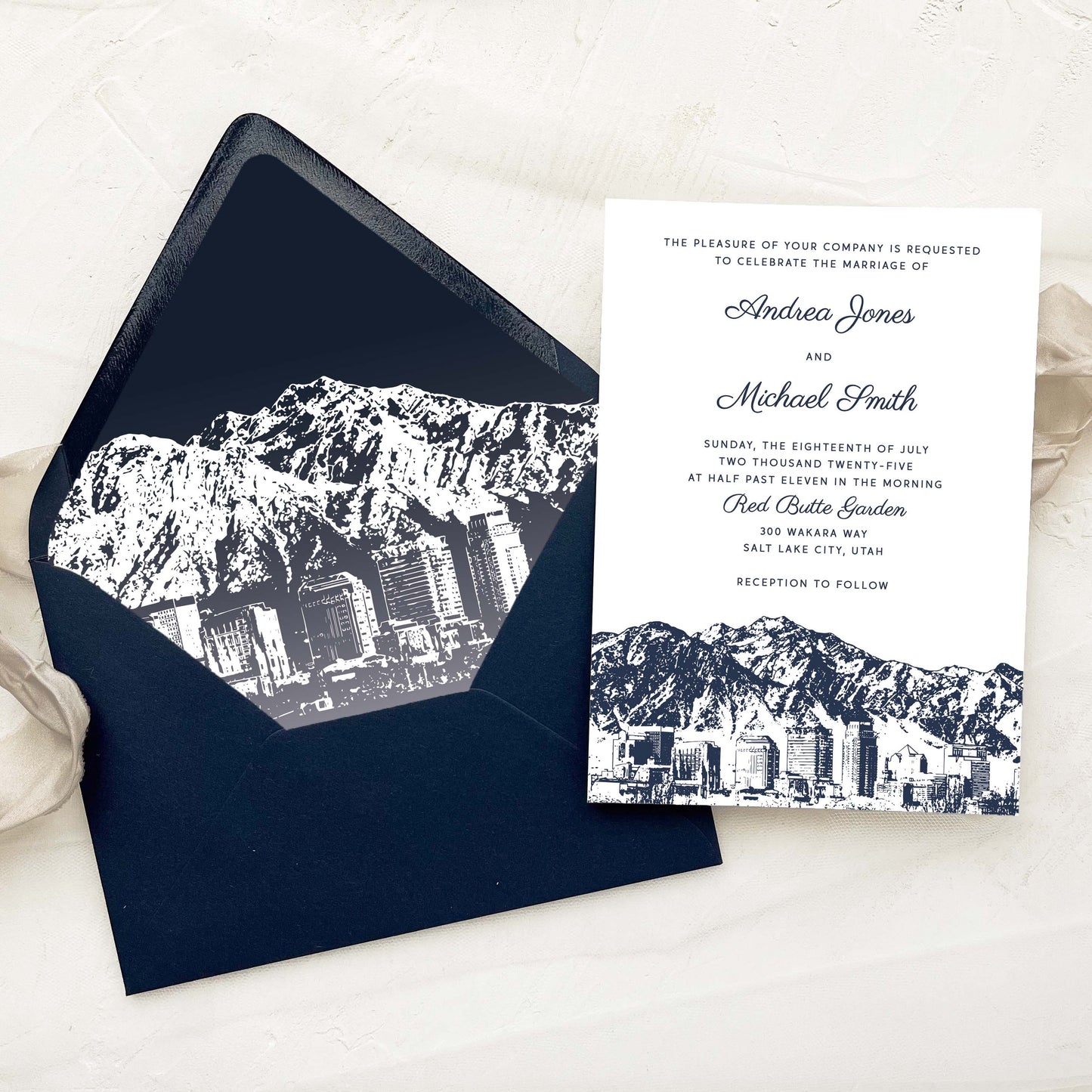 Salt Lake City Wedding Invitation