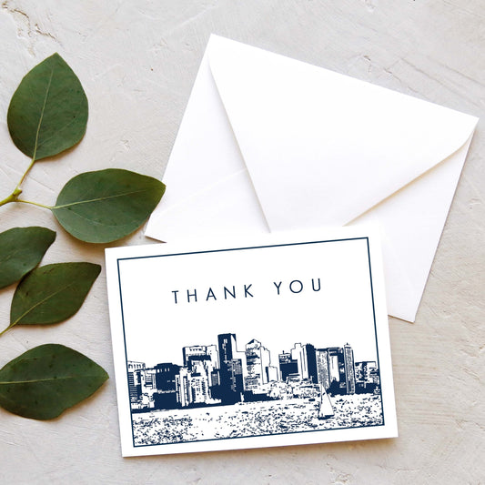Boston Skyline Thank You Card Set (10 Cards)