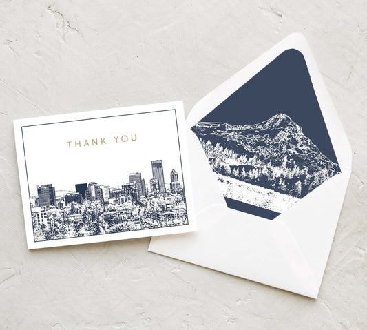 Portland Skyline Thank You Card Set (10 Cards)