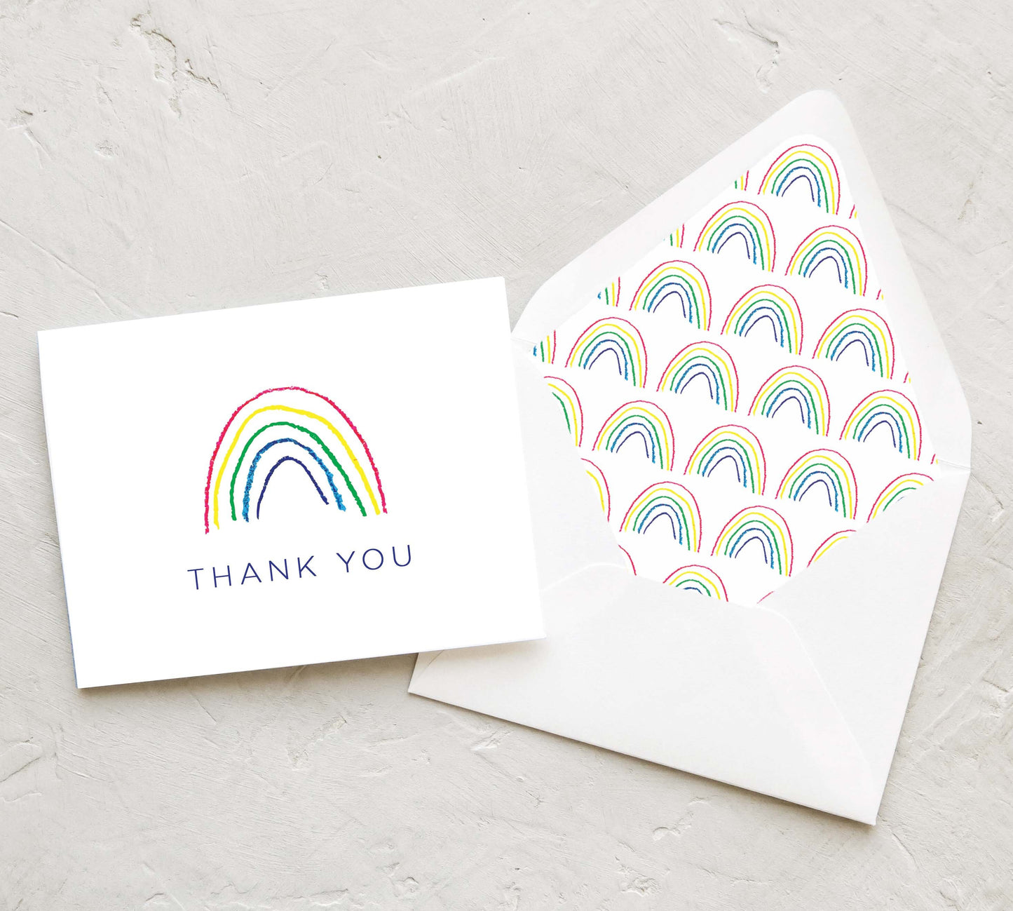 Crayon Rainbow Children's Thank You Card Set (10 Cards)