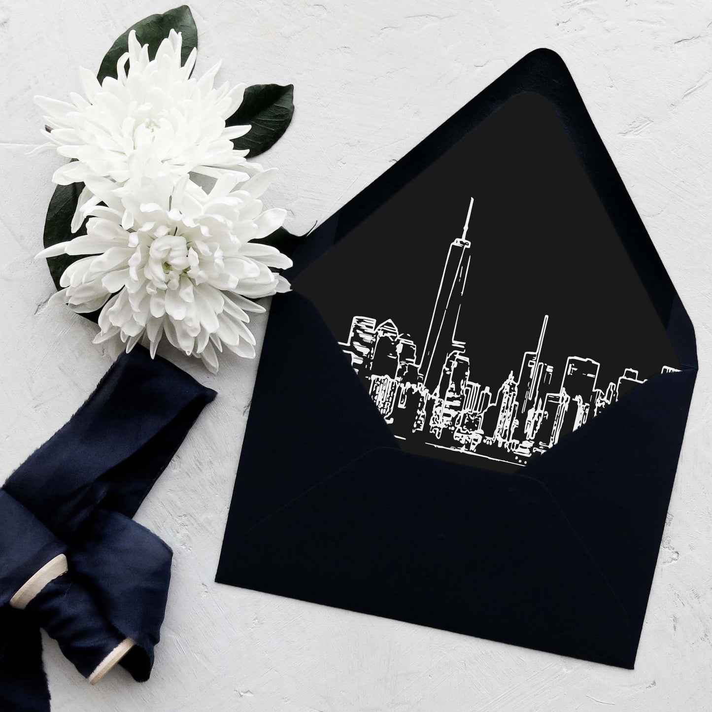 New York City Skyline Lined Envelope | Set of 25