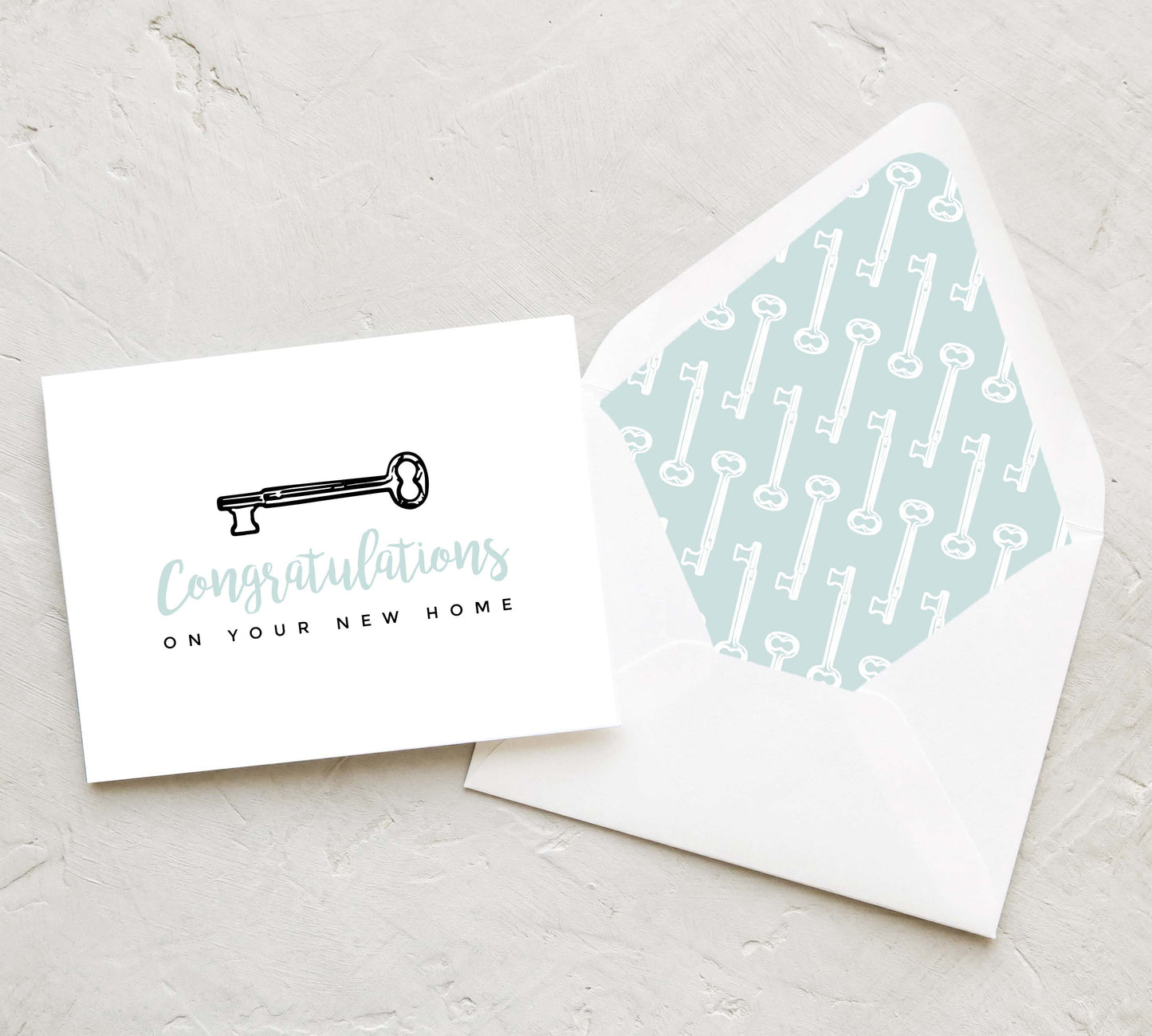 Vintage Key - Congratulations on Your New Home Card (Set of 10)