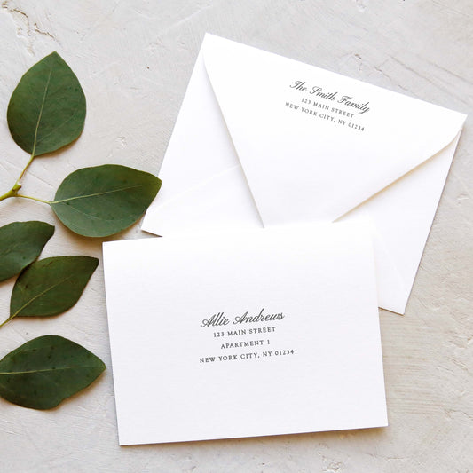 Address Printing - Dark Ink on White Envelopes