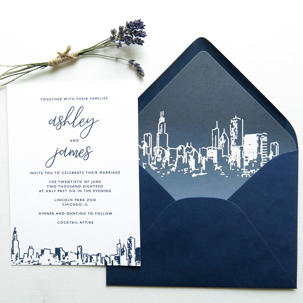 Chicago Skyline Wedding Invitation