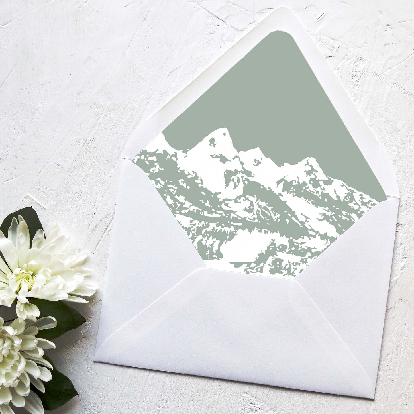 Mountain and Antler Wedding Invitation