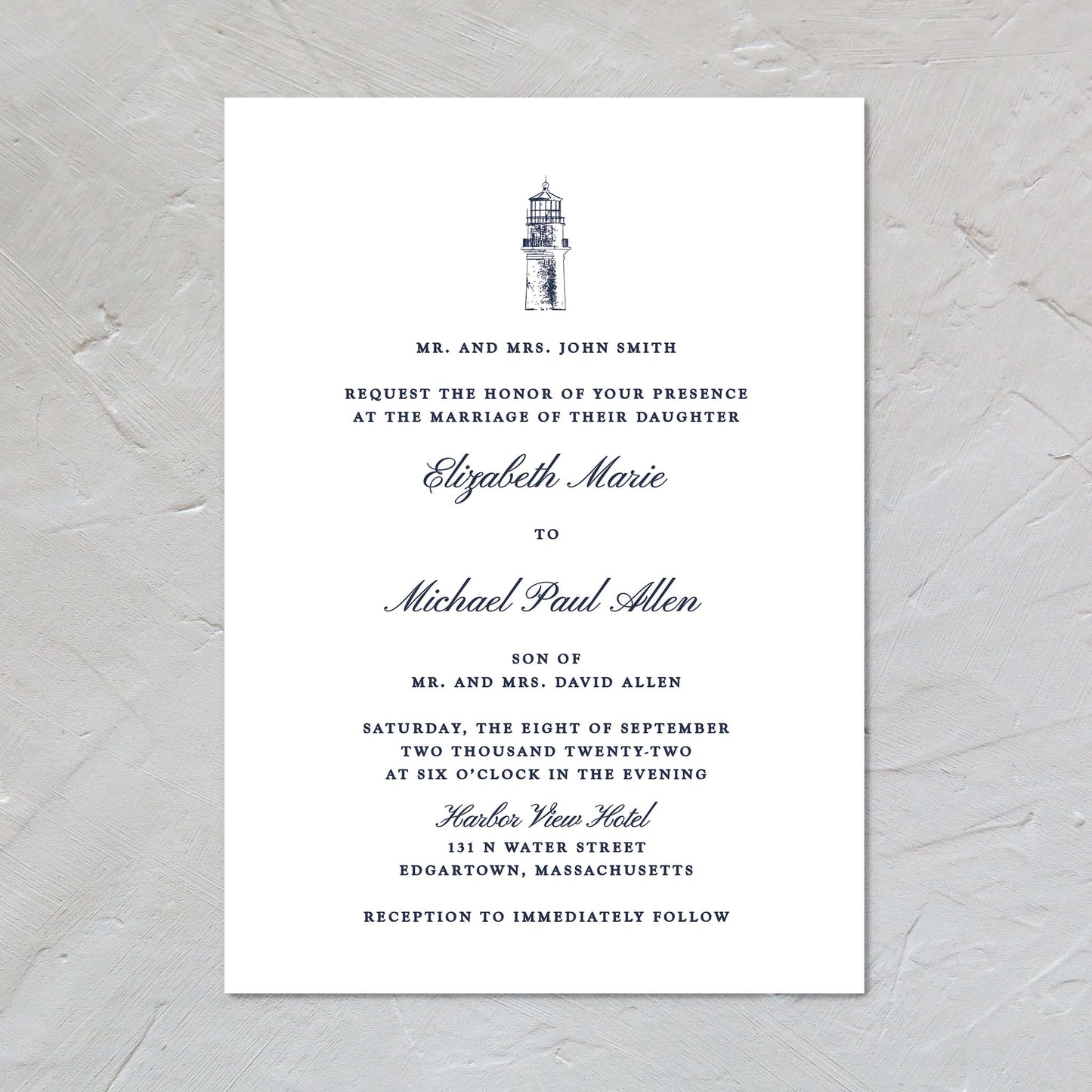 Martha's Vineyard Wedding Invitation