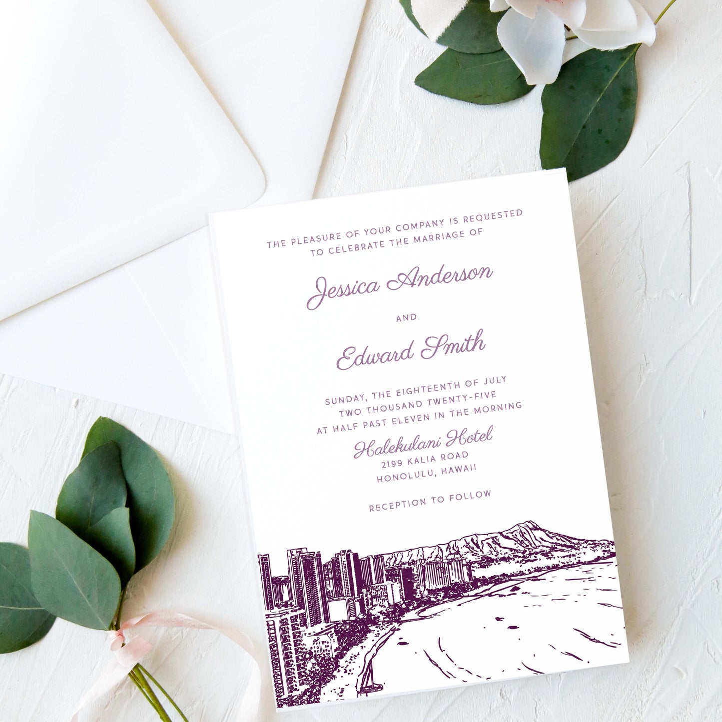 Honolulu Wedding Invitation