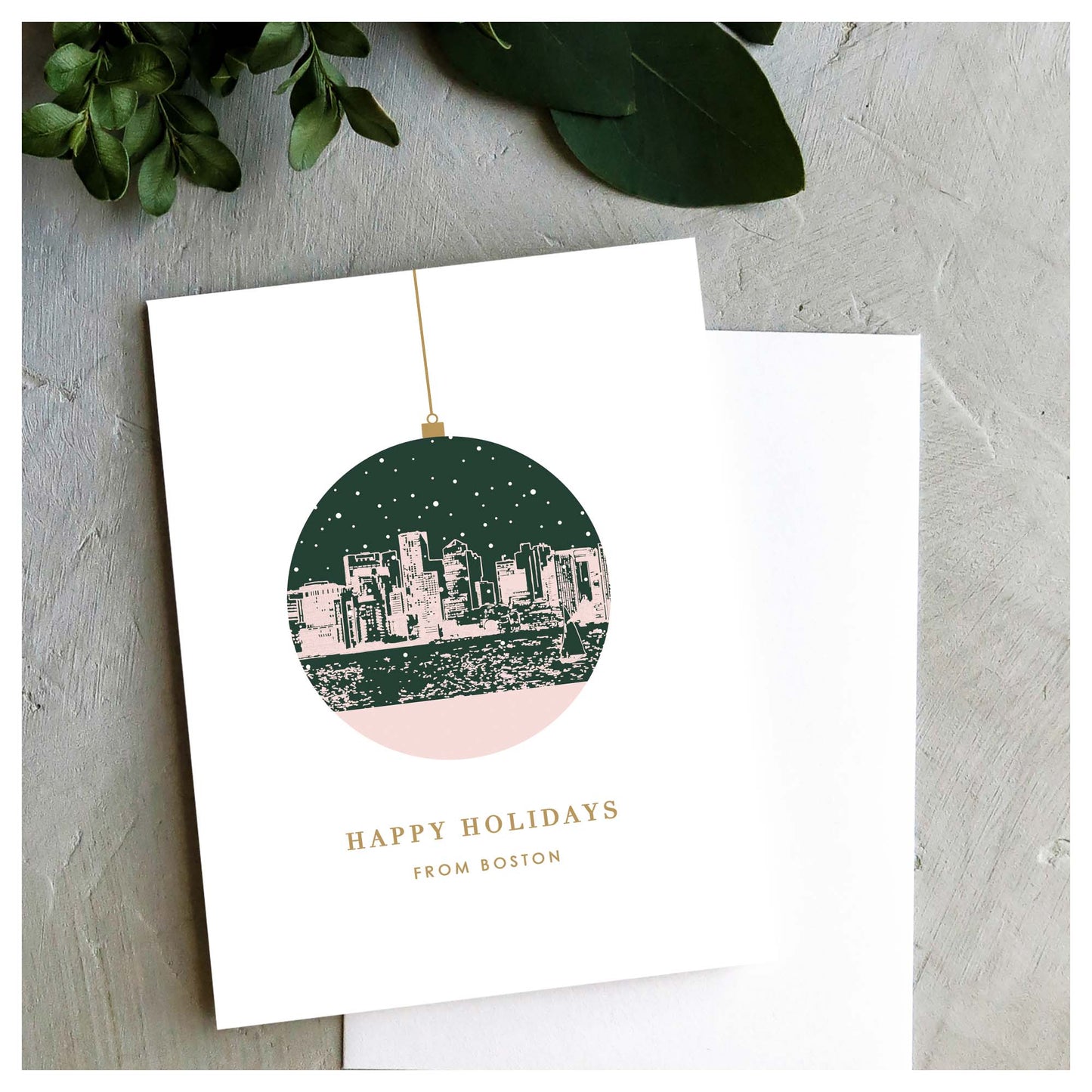 Boston Skyline Ornament Holiday Card | Set of 10