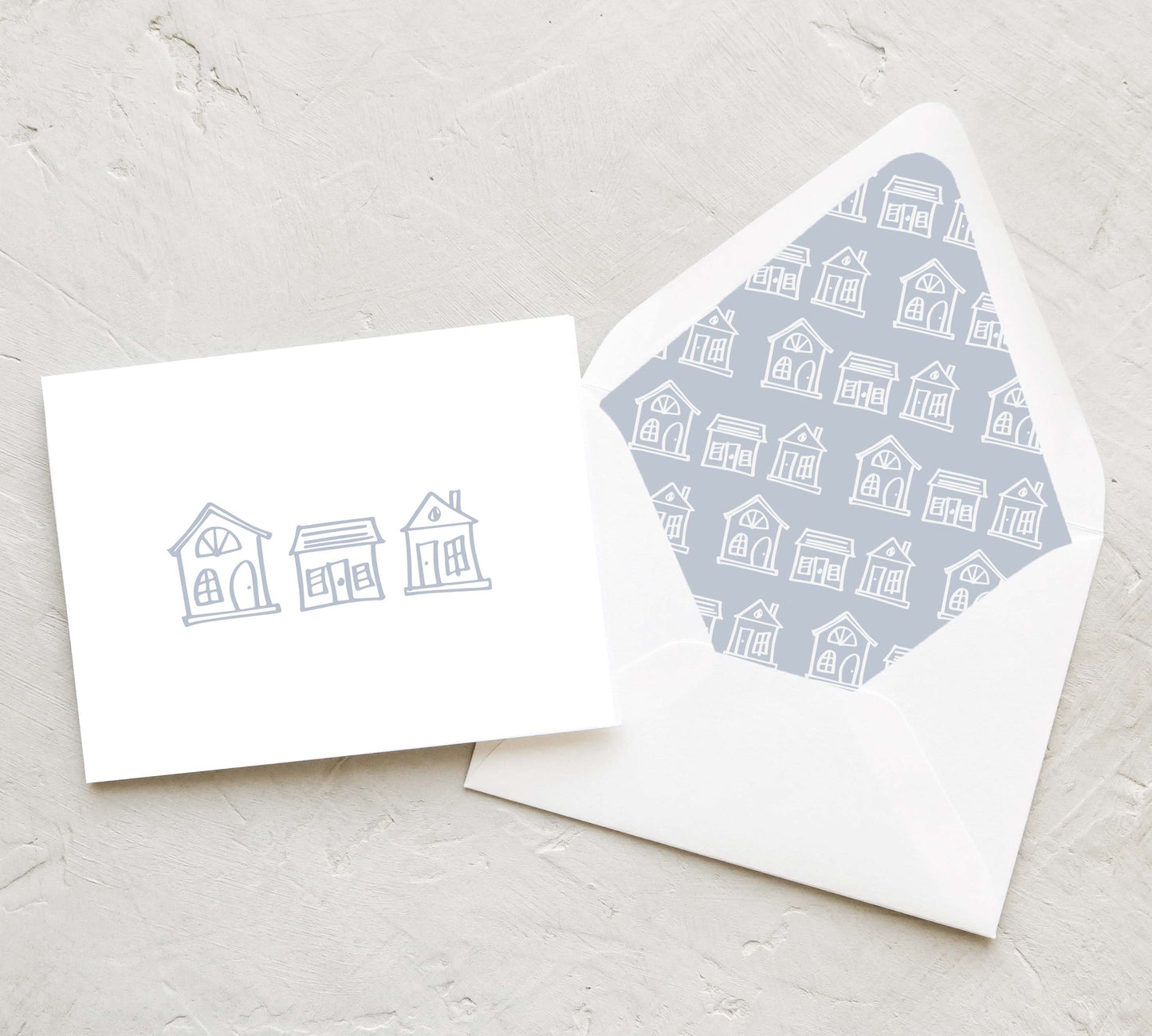 Sketched Houses - Any Occasion Greeting Card (Set of 10)
