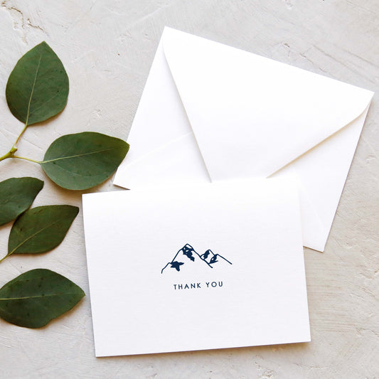 Mountain Line Art Thank You Cards (Set of 10)