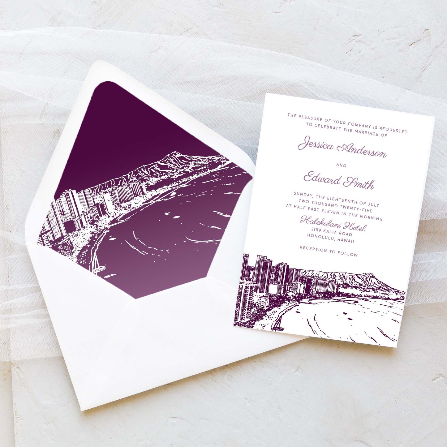 Honolulu Wedding Invitation