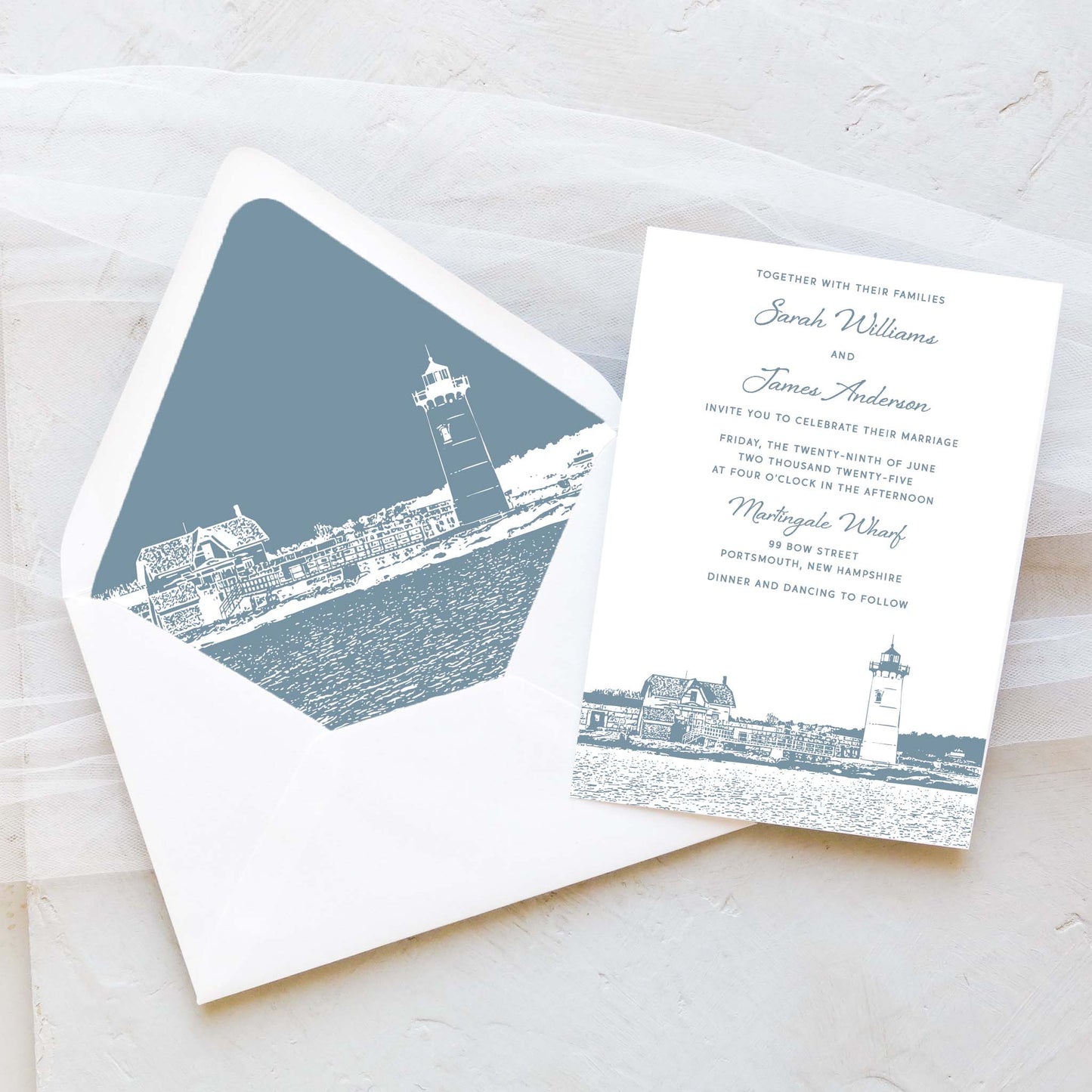 Portsmouth Lighthouse Wedding Invitation