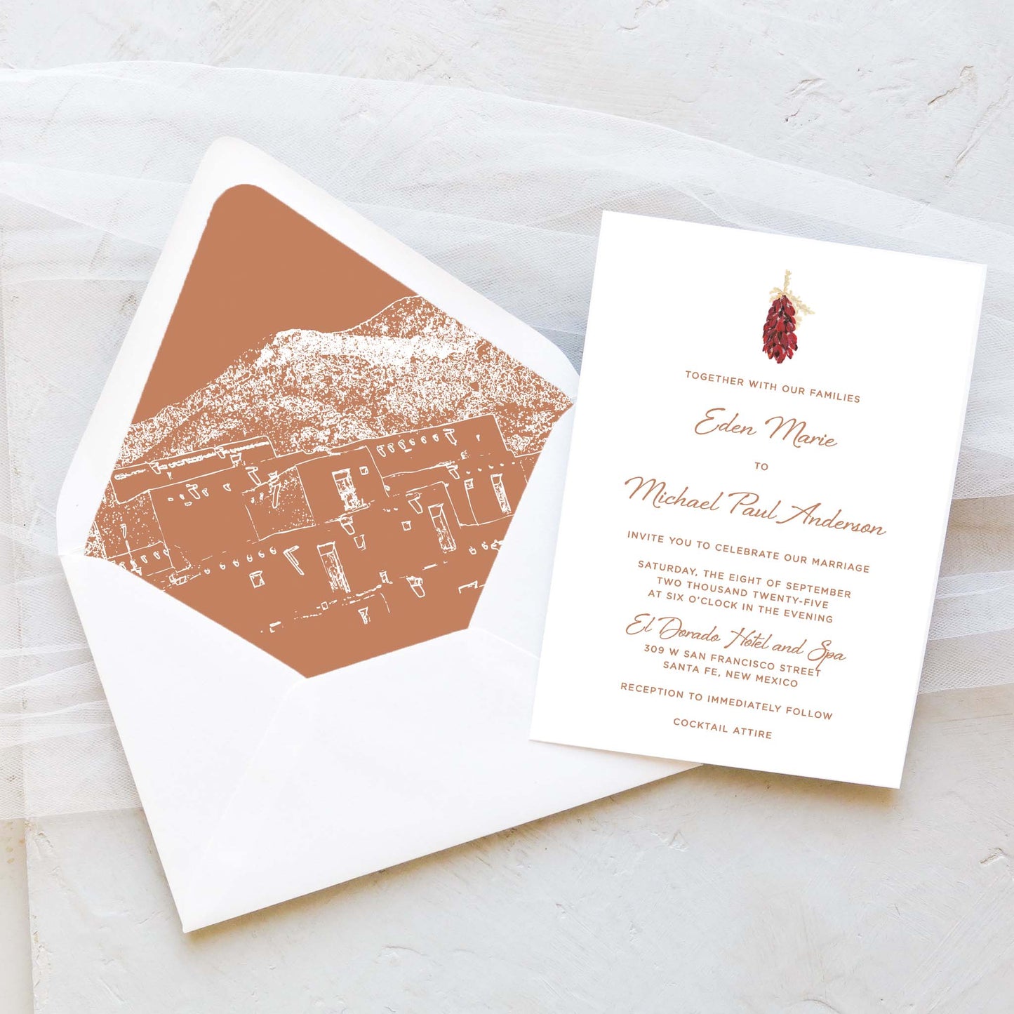 Santa Fe Chili Ristra Wedding Invitation