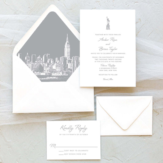 New York City Statue of Liberty Wedding Invitation