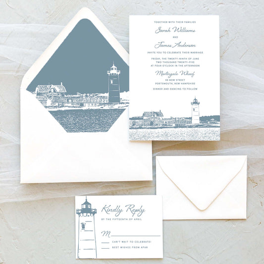 Portsmouth Lighthouse Wedding Invitation