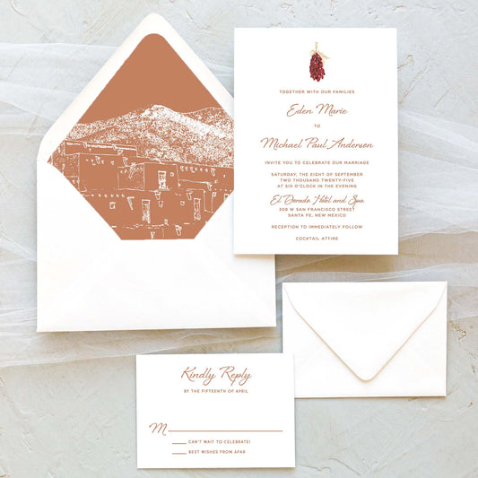 Santa Fe Chili Ristra Wedding Invitation