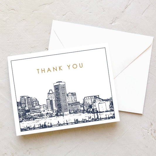Baltimore Skyline Thank You Card Set (10 Cards)
