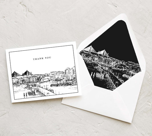 Charleston Skyline Thank You Card Set (10 Cards)