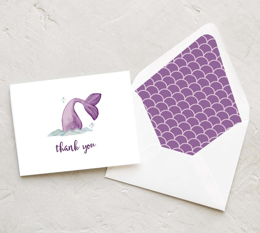 Mermaid Children's Thank You Card Set (10 Cards)