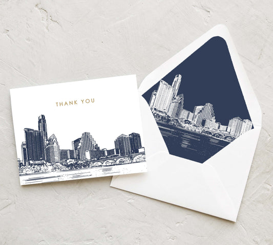 Austin Skyline Thank You Card Set (10 Cards)
