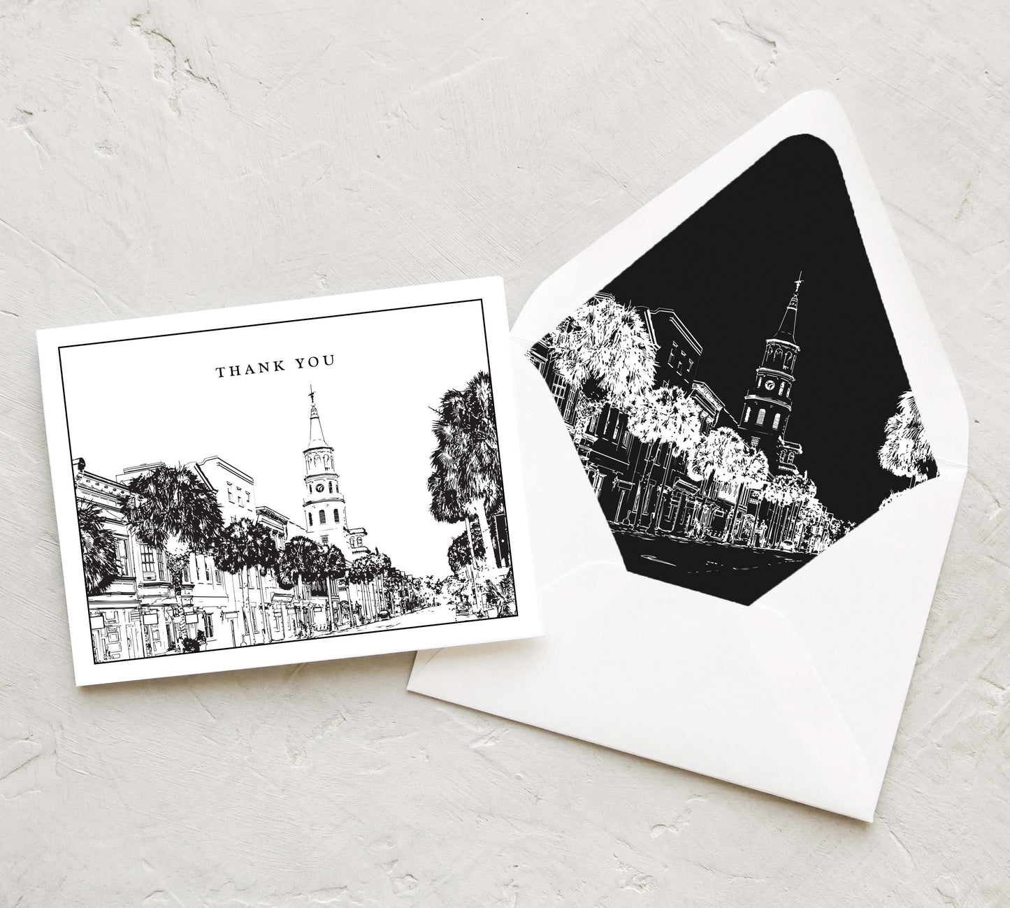 Charleston Rainbow RowSkyline Thank You Card Set (10 Cards)