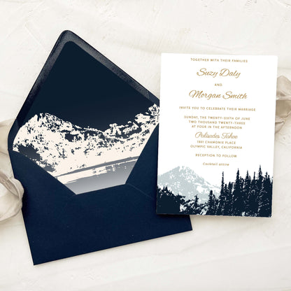 Lake Tahoe Mountain Wedding Invitation