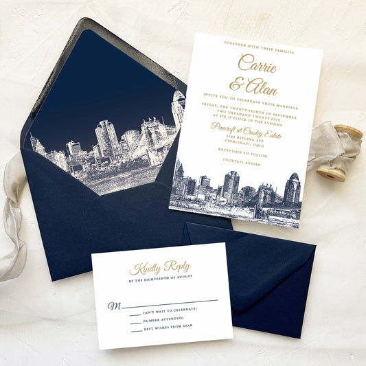 Cincinnati Wedding Invitation