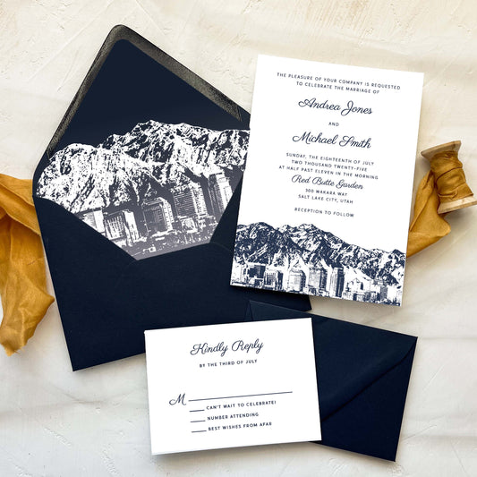 Salt Lake City Wedding Invitation