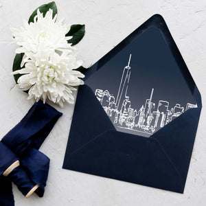 New York City Skyline Lined Envelope | Set of 25