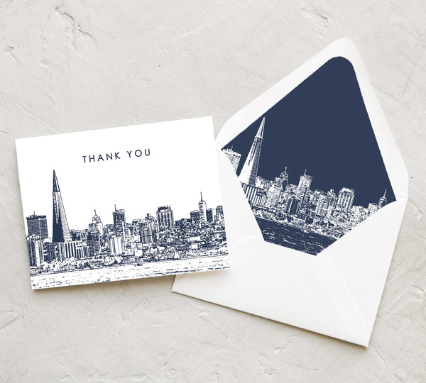 San Francisco Skyline Thank You Card | Set of 10