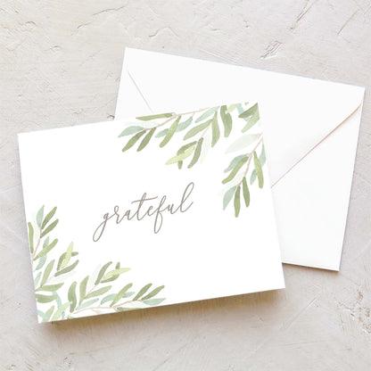 Watercolor Olive Branches Thank You Notes (Set of 10)