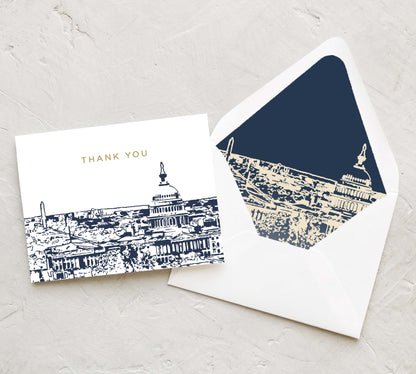 Washington DC Skyline Thank You Cards | Set of 10