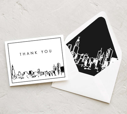 Chicago Skyline Thank You Card Set (10 Cards)