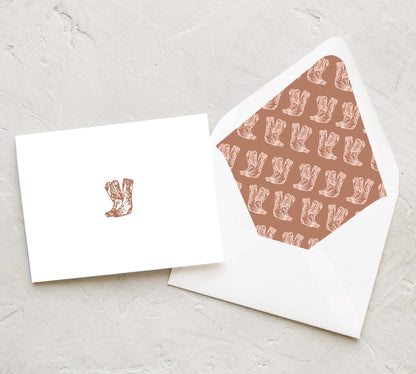 Cowboy Boots Thank You Card | Set of 10