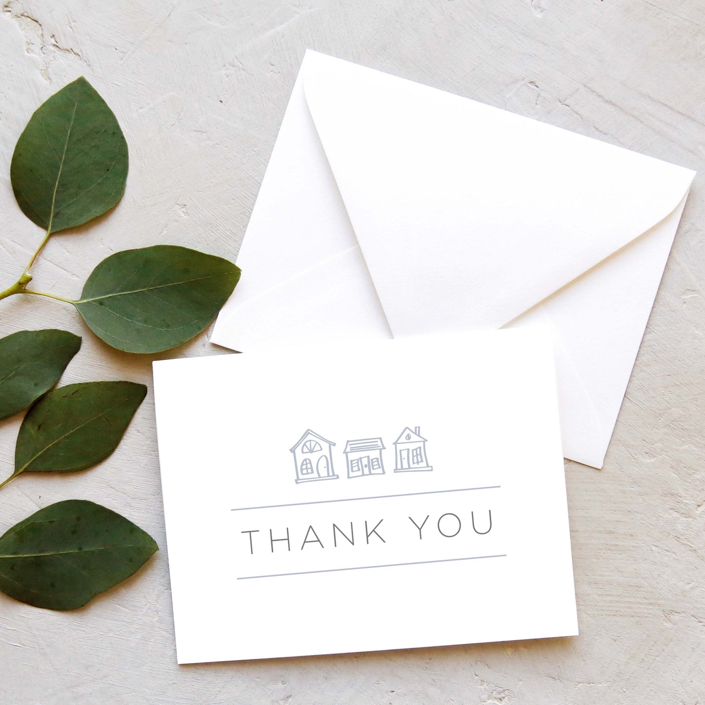 Sketched Houses - Thank You | Set of 10