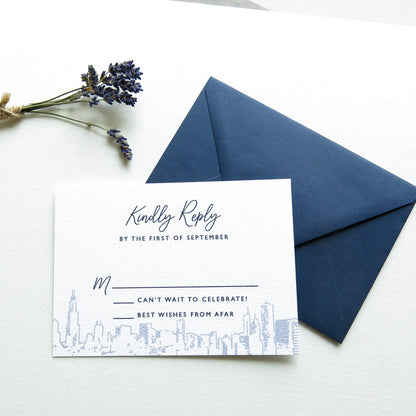 Chicago Skyline Wedding Invitation