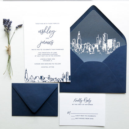 Chicago Skyline Wedding Invitation