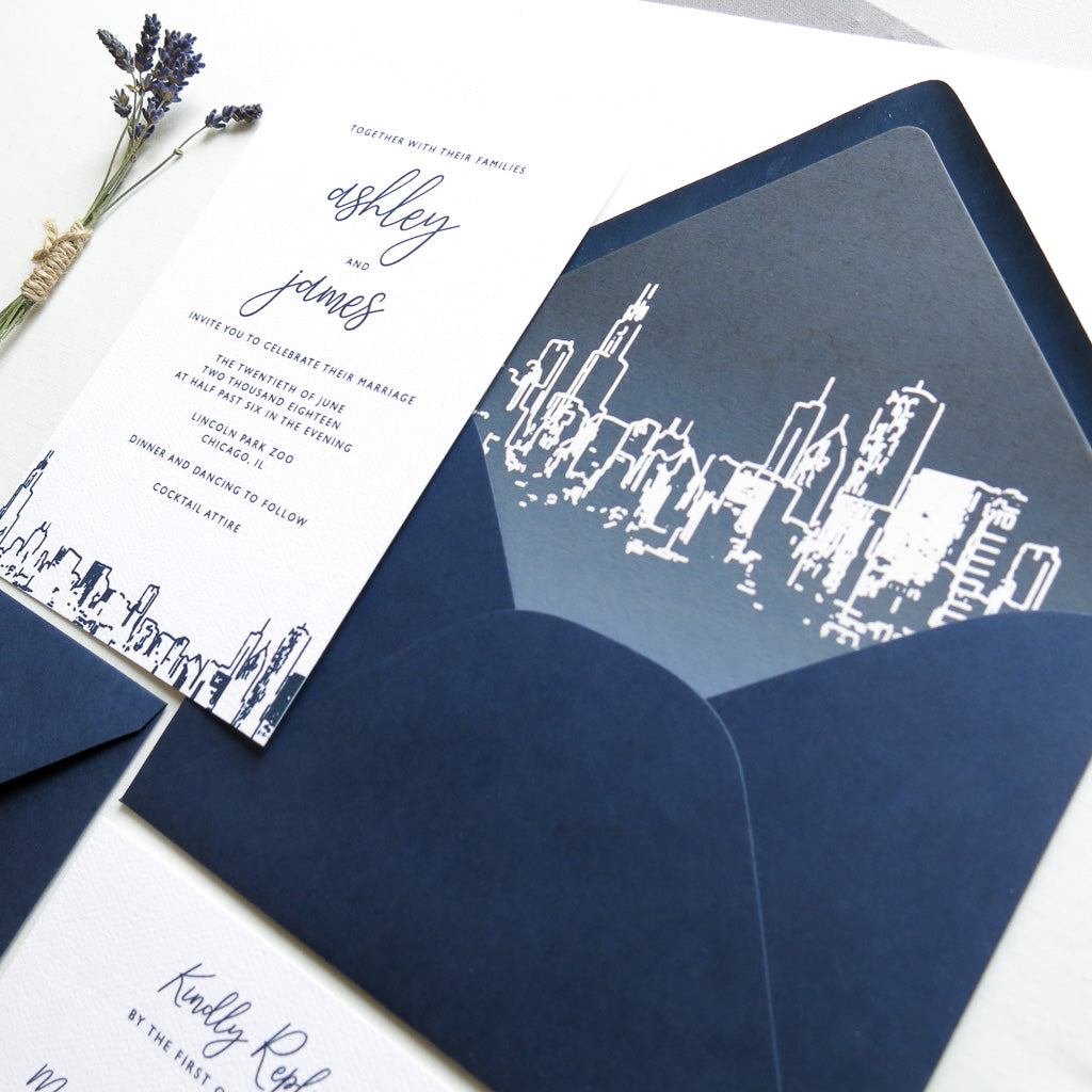 Chicago Skyline Wedding Invitation