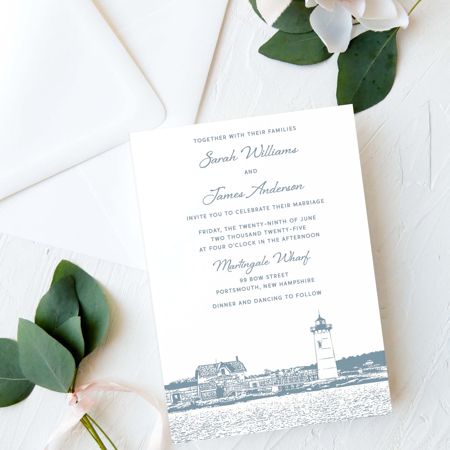 Portsmouth Lighthouse Wedding Invitation