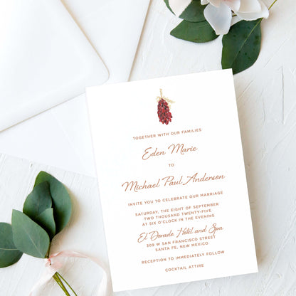 Santa Fe Chili Ristra Wedding Invitation