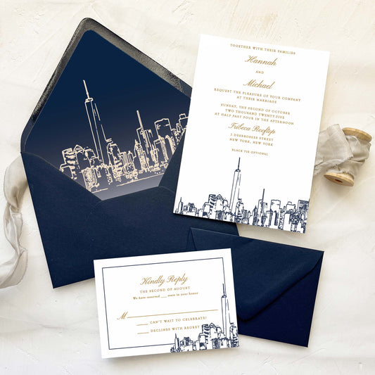 New York City Freedom Tower Wedding Invitation