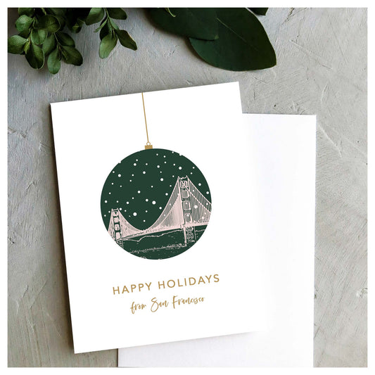 San Francisco Skyline Ornament Holiday Card | Set of 10