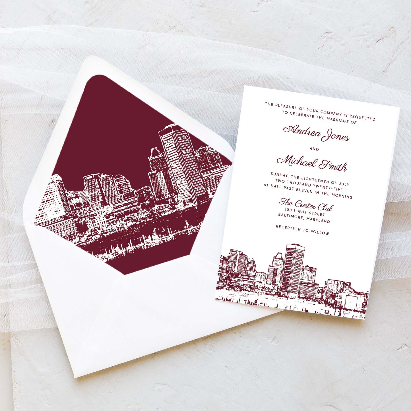 Baltimore Wedding Invitation