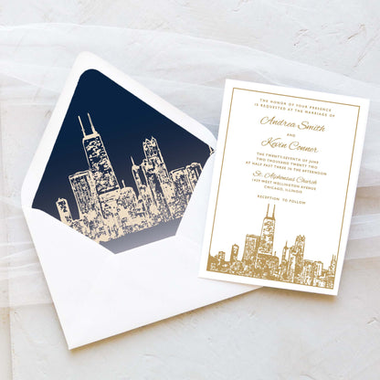 Chicago Hancock Building Wedding Invitation
